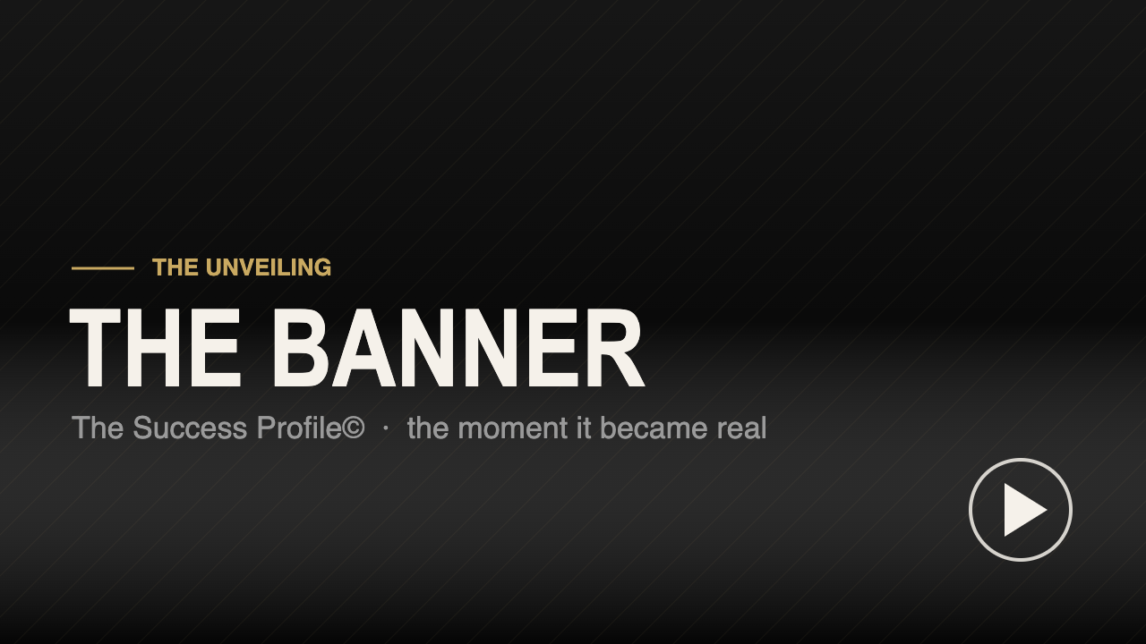 Brian E. Sibley unveiling The Success Profile banner